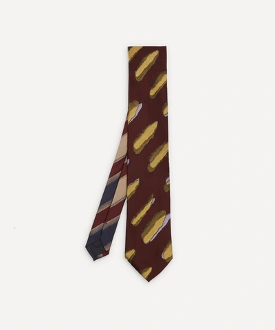 Dries Van Noten Beach Splash Tie In Bordeaux