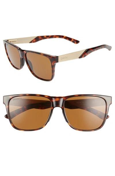 Smith Lowdown Steel 56mm Chromapop™ Polarized Sunglasses In Dark Tortoise/ Brown