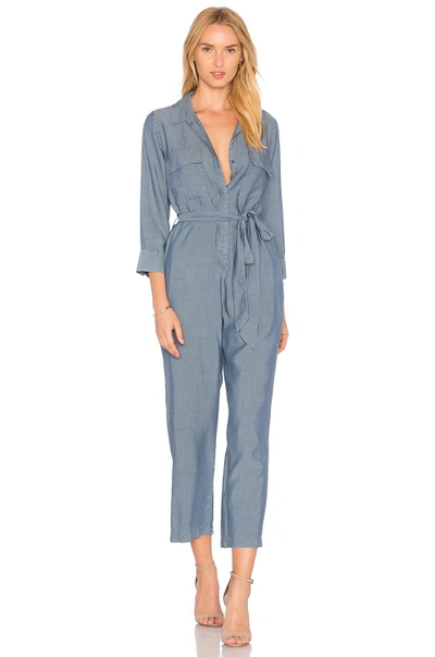 L Agence Delia 3/4 Sleeve Jumpsuit In Pacific
