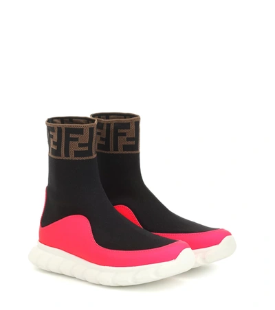 Fendi Kids' Sock Sneakers In Black