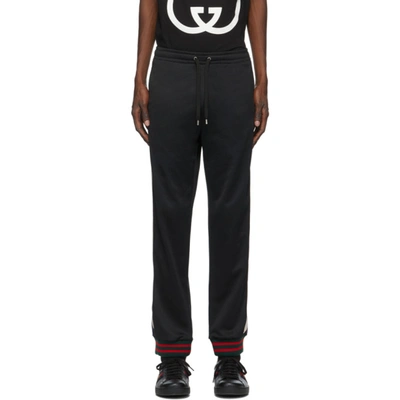 Gucci Black Technical Jersey Lounge Pants In 1008 Blkivr