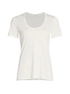 The Row Back Pleat Crewneck Knit T-shirt In White
