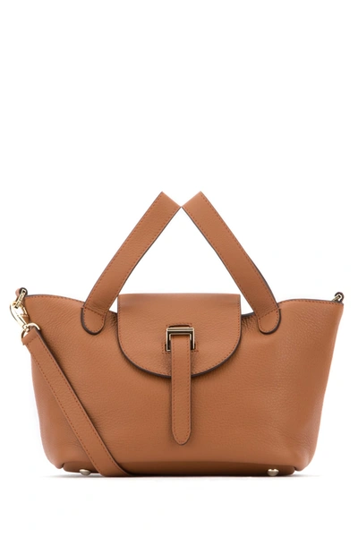 Meli Melo Thela Tan Brown Leather Tote Bag For Women