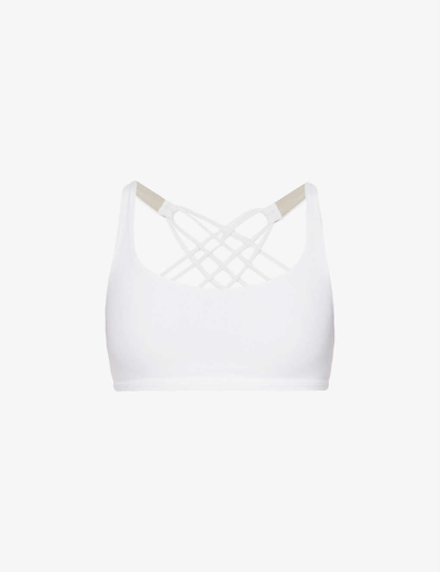 Lululemon Womens White Free To Be Wild Stretch-woven Sports Bra