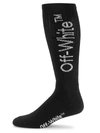 Off-white Men's Triple Arrow Logo Mid-length Socks In 1001 Black White