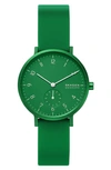 Skagen Aaren Kul?r Rubber Strap Watch, 36mm In Green