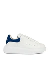 Alexander Mcqueen Leather Platform Sneakers In White/paris Blue
