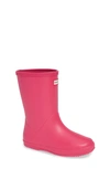 Hunter Kids' First Classic Waterproof Rain Boot In Bright Pink