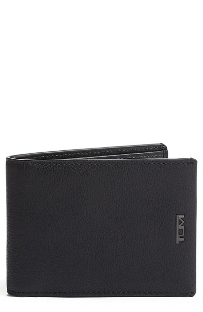 Tumi Nassau Slim Leather Wallet In Black Textured