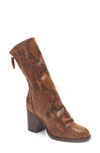 Free People Elle Boot In Brown Snake Print Leather