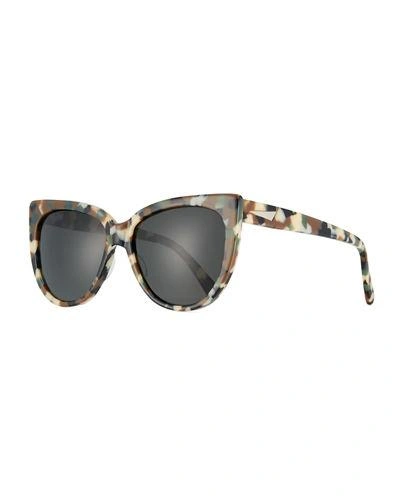 Prism Moscow Cat-eye Sunglasses In Green Pattern