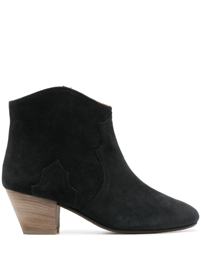 Isabel Marant Dicker Heeled Ankle Boots In Black