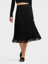 Donna Karan Women's Pull On Pleated Midi Skirt In Black
