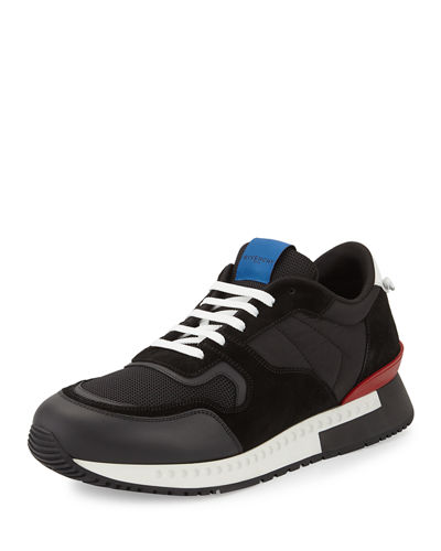 Givenchy Active Textile & Suede Running Sneaker, Black | ModeSens