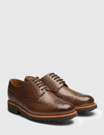 Grenson Archie Brogue Shoes In Alpine Brown
