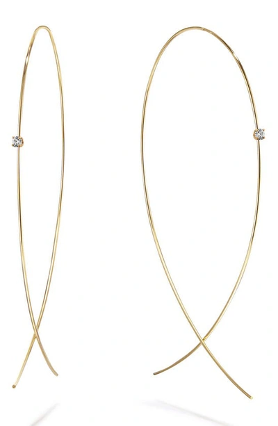 Lana Jewelry Large Upside Down Diamond Hoop Earrings In Yellow Gold/diamond