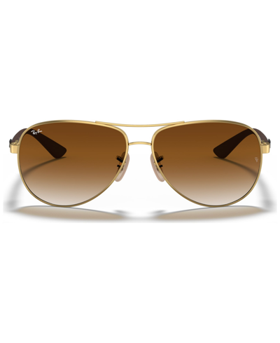 Ray Ban Carbon Fibre Sunglasses Grey Frame Brown Lenses 58-13