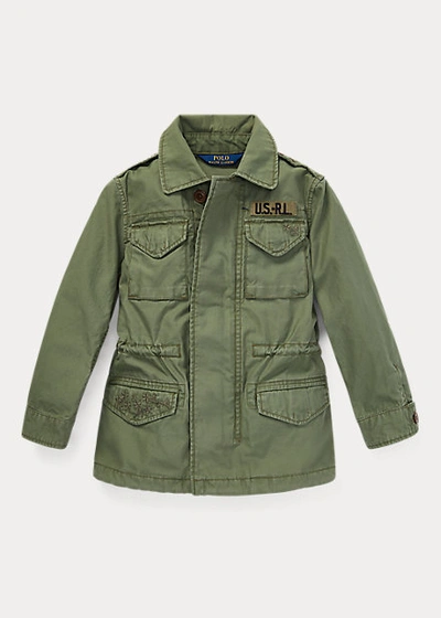 Polo Ralph Lauren Kids' Cotton Twill Military Jacket In Army Olive
