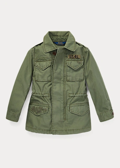 Polo Ralph Lauren Cotton Twill Military Jacket In Army Olive