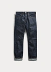 Double Rl Slim Fit Once-washed Selvedge Jean In Once Washed