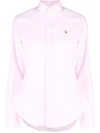 Polo Ralph Lauren Embroidered-logo Georgia Shirt In Pink