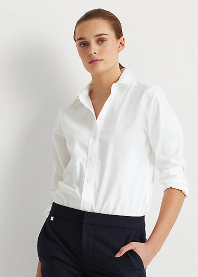 Ralph Lauren Easy Care Stretch Cotton Shirt In White