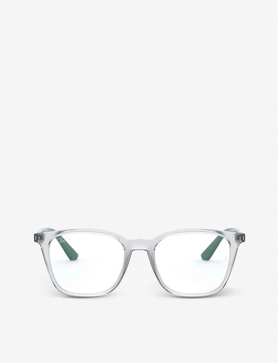 Ray Ban Rx7177 Acetate Square-frame Glasses In Clear