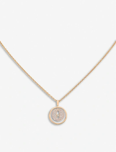 Messika Rose Gold And Diamond Lucky Move Necklace In Pink Gold