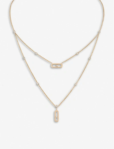Messika Move 18ct Rose-gold And Diamond Necklace In Pink Gold