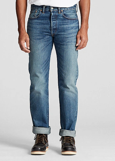 Double Rl Straight Fit Hillsview Selvedge Jean In Hillsview Wash