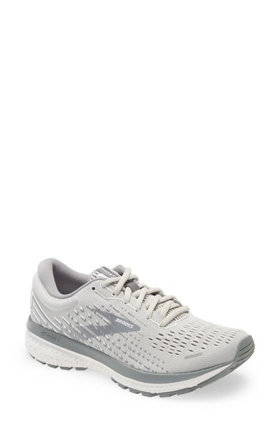 Brooks Ghost 13 Running Shoe In Alloy/ Oyster/ White