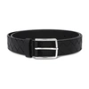 Bottega Veneta 3.5cm New Intreccio Buckle Leather Belt In Black Silver