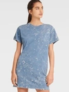 Dkny Women's Washed Ruched Back T-shirt Dress - In Denim