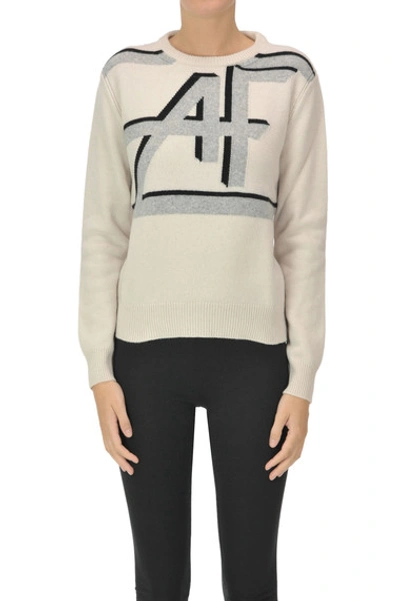 Alberta Ferretti Designer Logo Pullover In Ivory