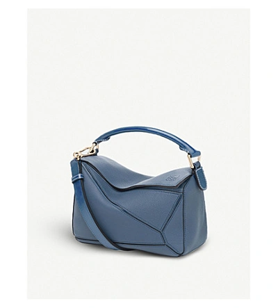 Loewe Womens Midnight Blue/black Puzzle Small Multi-function Leather Bag In Midnight Blue/black