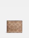 Coach Slim Billfold Wallet In Khaki