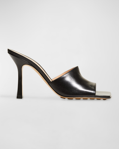 Bottega Veneta Stretch Open Square Toe Sandals In Black