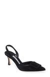 Manolo Blahnik Maysli 70 Buckled Suede Slingback Pumps In Black