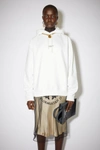 Acne Studios Reverse-logo Hooded Sweatshirt Optic White