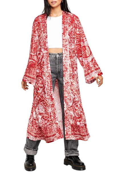 Free People Enchanted Print Wrap In Palace Pink Combo