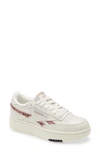 Reebok Club C Double Platform Sneaker In Chalk/ Rose Gold/ Black