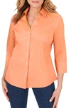 Foxcroft Mary Button-up Blouse In Coral Twist