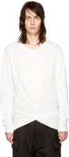 Rick Owens Off-white Long Sleeve Double T-shirt In 11 Milk