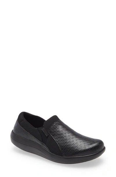 Alegria Duette Loafer In Black Woven Leather