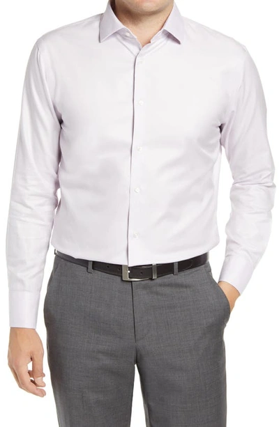 Nordstrom Men's Shop Trim Fit Non-iron Dress Shirt In Lavender