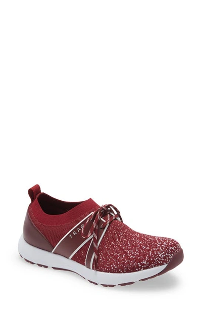 Traq By Alegria Alegria Qool Water Resistant Knit Sneaker In Vino Multi Leather