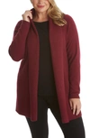 Adyson Parker Ribbed Open Long Cardigan In Bordeaux