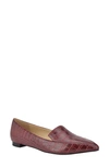 Nine West 'abay' Pointy Toe Loafer In Wine Croco