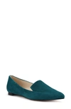 Nine West 'abay' Pointy Toe Loafer In Teal Suede