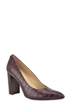 Nine West Astoria Pointed Toe Pump In Bordo Croco